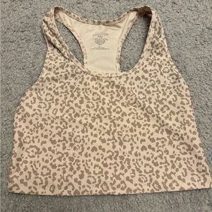 Evolution and Creation Beige Animal Print Sports Top